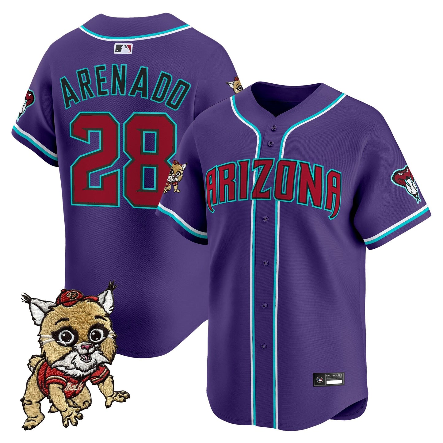 Diamondbacks Baxter The Bobcat Patch Vapor Premier Limited Jersey - All Stitched