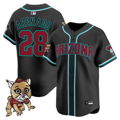 Diamondbacks Baxter The Bobcat Patch Vapor Premier Limited Jersey - All Stitched