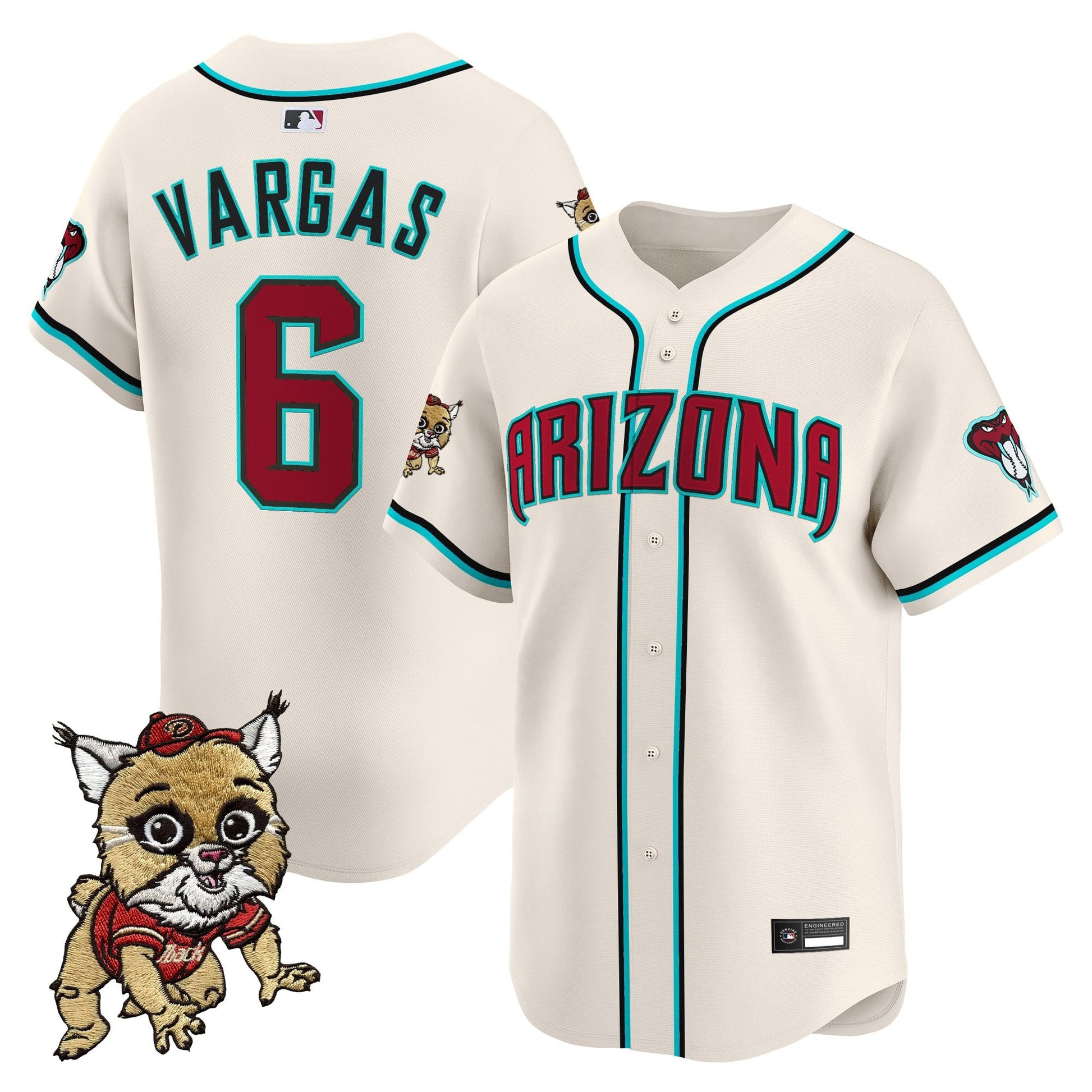 Diamondbacks Baxter The Bobcat Patch Vapor Premier Limited Jersey - All Stitched