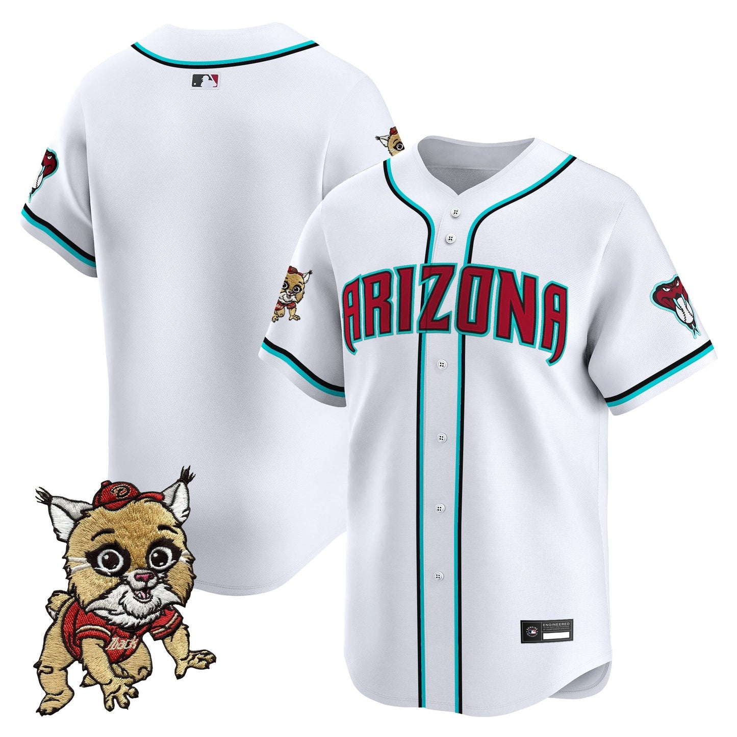 Diamondbacks Baxter The Bobcat Patch Vapor Premier Limited Jersey - All Stitched