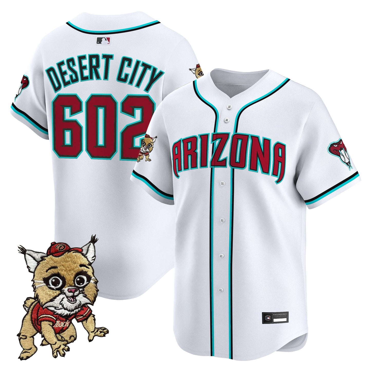 Diamondbacks Baxter The Bobcat Patch Vapor Premier Limited Jersey - All Stitched