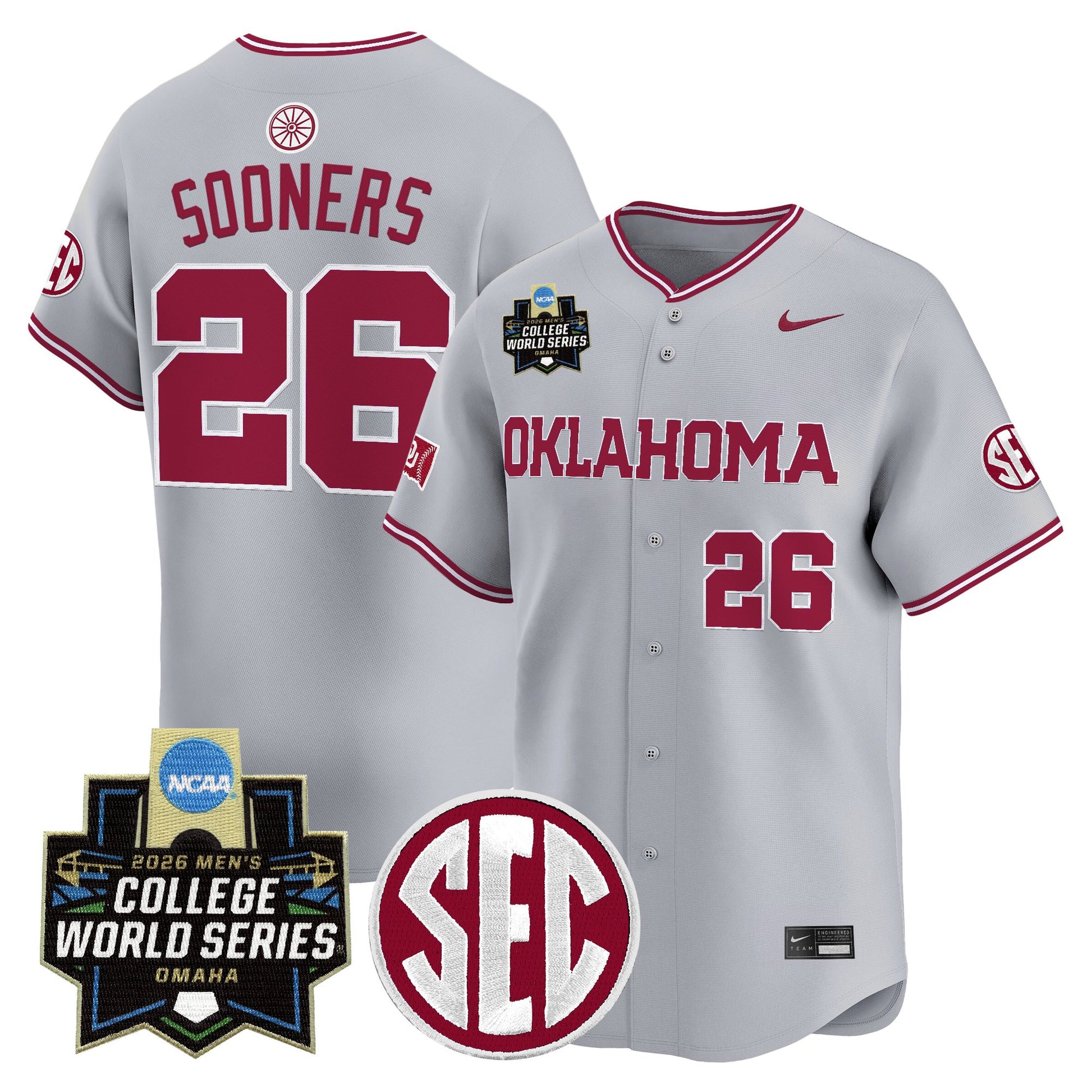 Oklahoma Sooners 2026 World Series Vapor Premier Limited Jersey - All Stitched