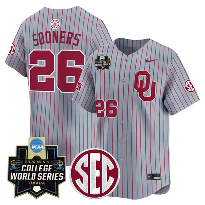 Oklahoma Sooners 2026 World Series Vapor Premier Limited Jersey - All Stitched