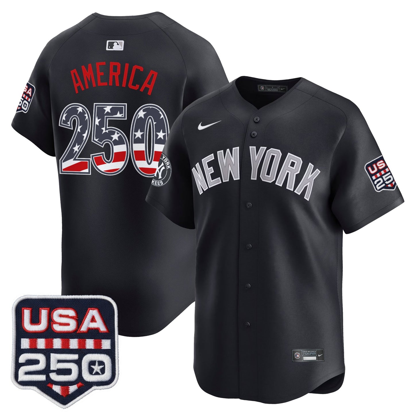 Men's New York Yankees USA 250 Fourth of July Vapor Premier Limited Jersey - All Stitched