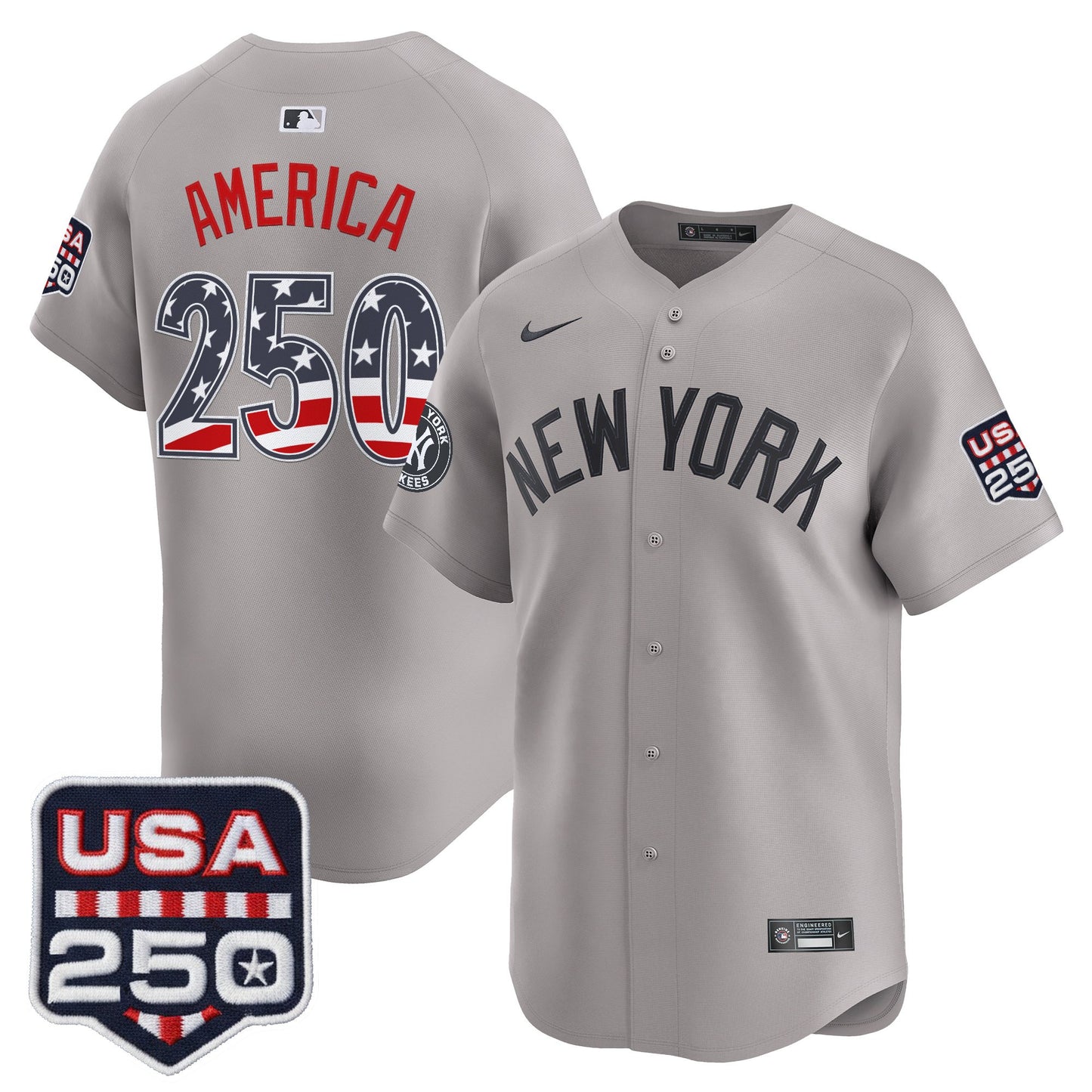 Men's New York Yankees USA 250 Fourth of July Vapor Premier Limited Jersey - All Stitched