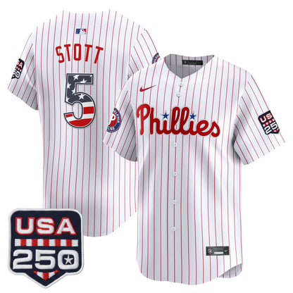 Philadelphia Phillies USA 250 Fourth of July Vapor Premier Limited Jersey - All Stitched