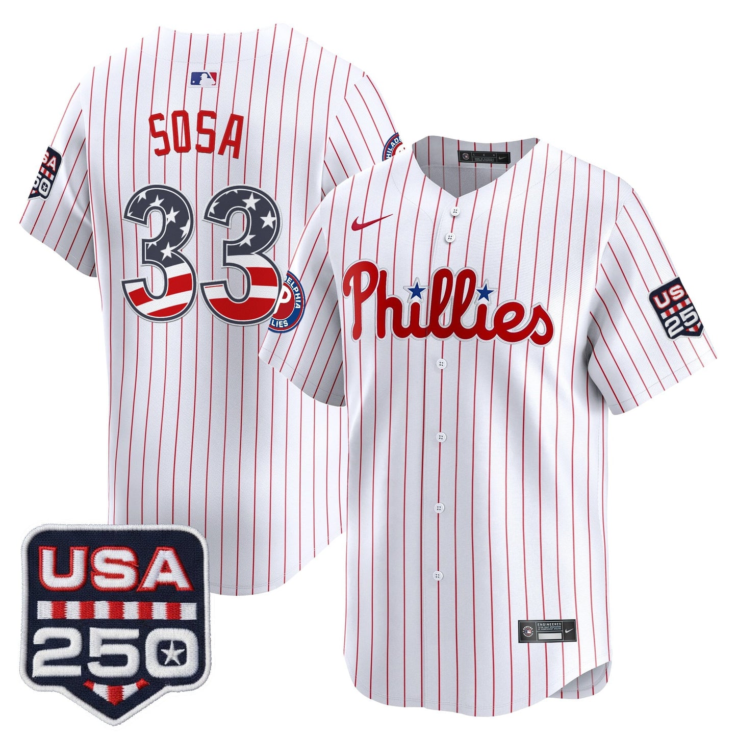 Philadelphia Phillies USA 250 Fourth of July Vapor Premier Limited Jersey - All Stitched