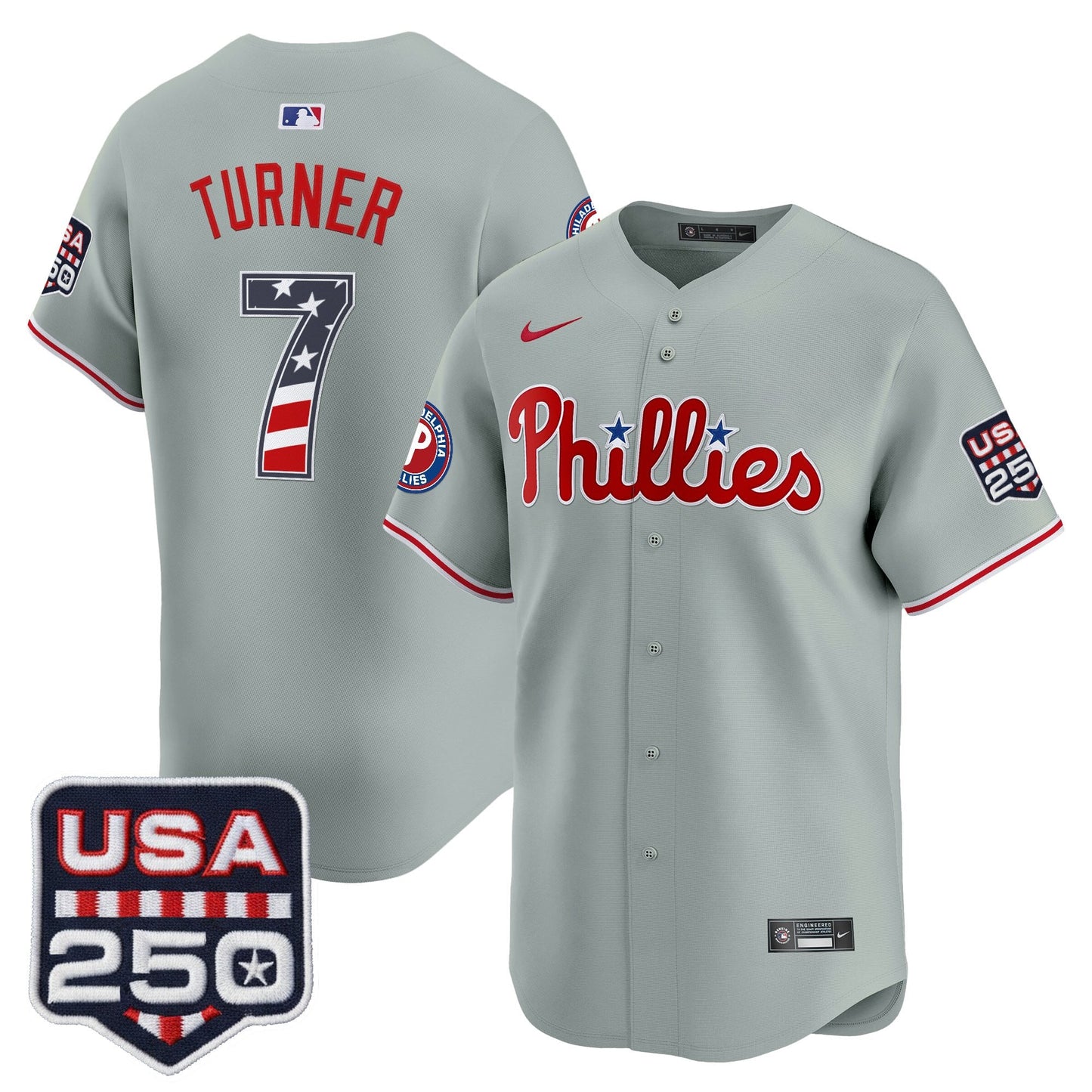 Philadelphia Phillies USA 250 Fourth of July Vapor Premier Limited Jersey - All Stitched