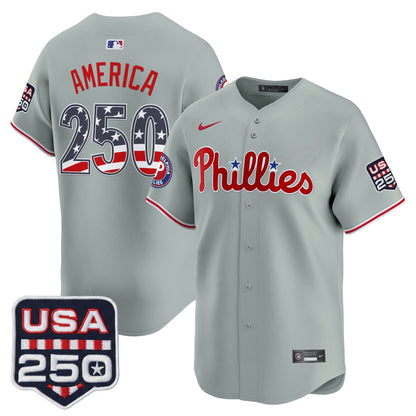 Philadelphia Phillies USA 250 Fourth of July Vapor Premier Limited Jersey - All Stitched