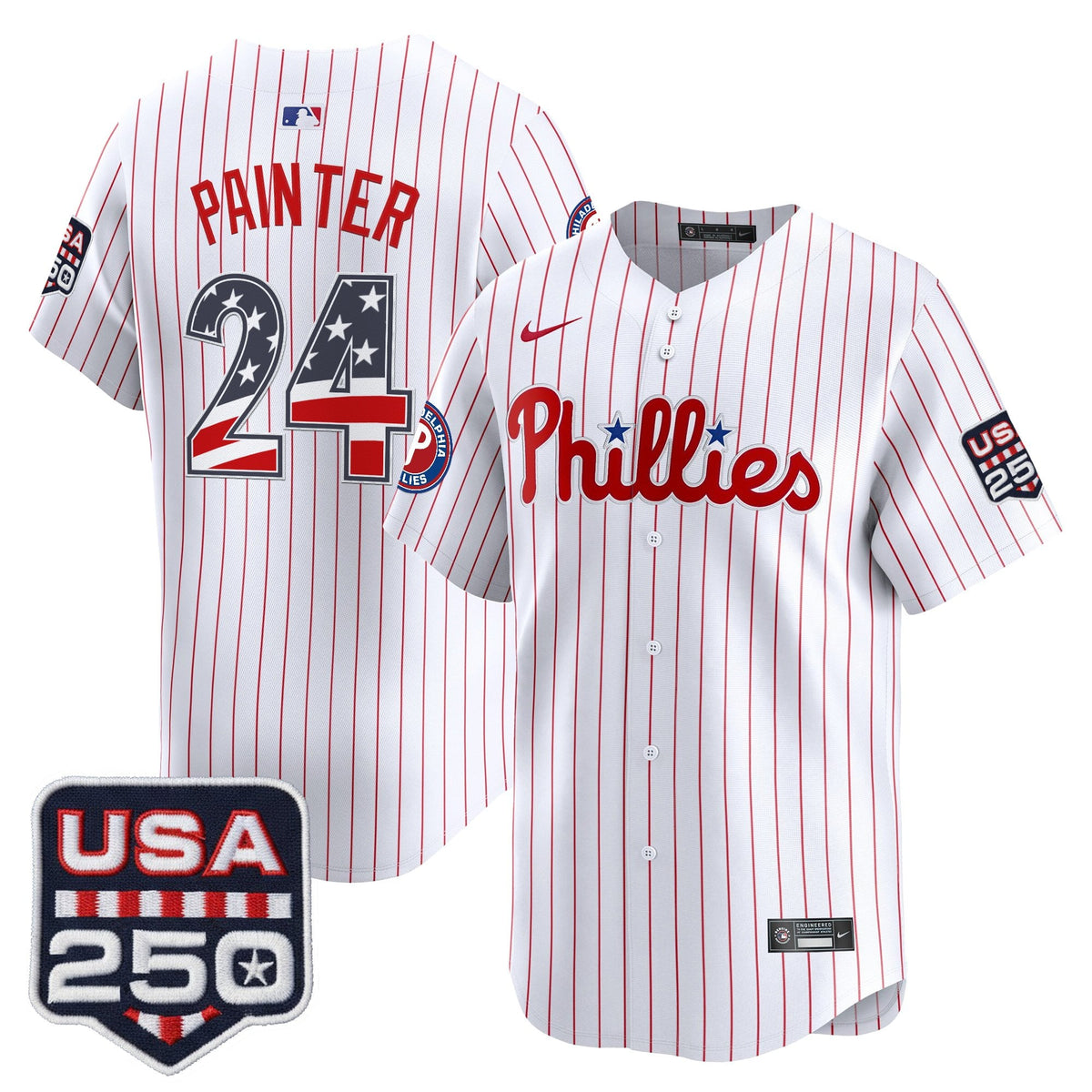 Philadelphia Phillies USA 250 Fourth of July Vapor Premier Limited Jersey - All Stitched