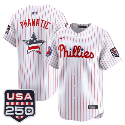 Philadelphia Phillies USA 250 Fourth of July Vapor Premier Limited Jersey - All Stitched