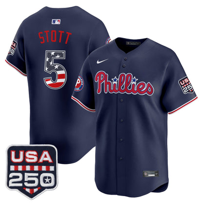 Philadelphia Phillies USA 250 Fourth of July Vapor Premier Limited Jersey - All Stitched