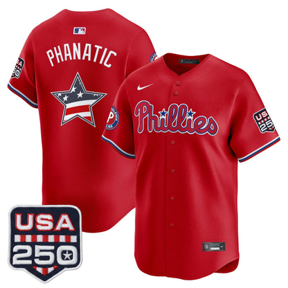 Philadelphia Phillies USA 250 Fourth of July Vapor Premier Limited Jersey - All Stitched
