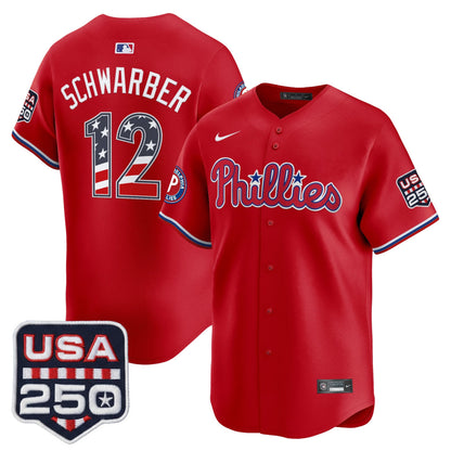 Philadelphia Phillies USA 250 Fourth of July Vapor Premier Limited Jersey - All Stitched