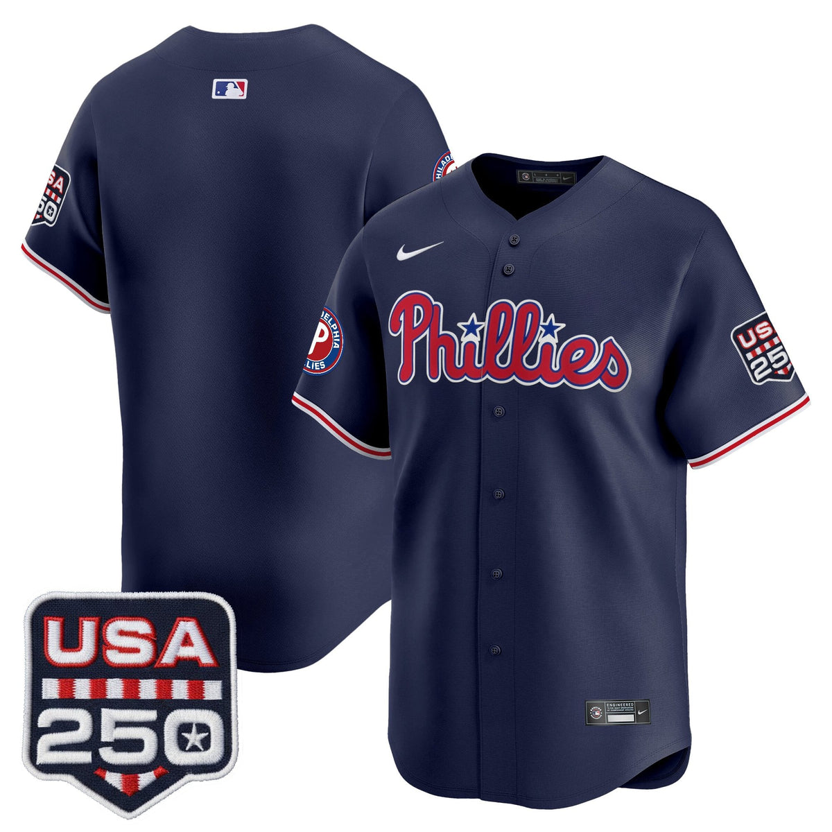 Philadelphia Phillies USA 250 Fourth of July Vapor Premier Limited Jersey - All Stitched