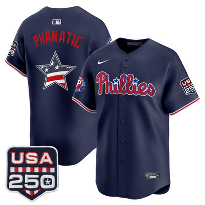 Philadelphia Phillies USA 250 Fourth of July Vapor Premier Limited Jersey - All Stitched