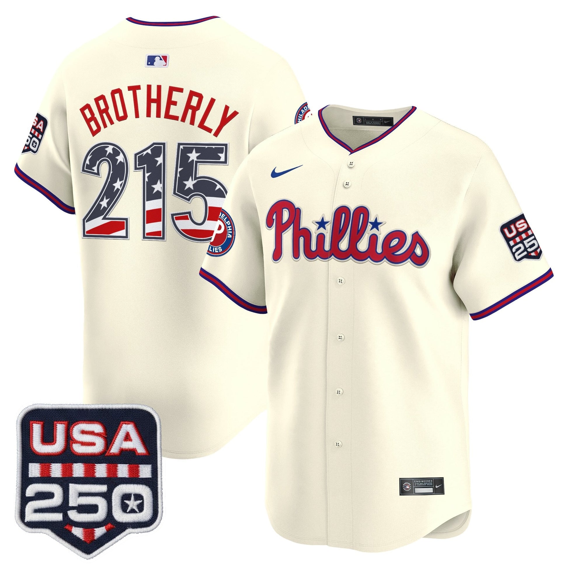 Philadelphia Phillies USA 250 Fourth of July Vapor Premier Limited Jersey - All Stitched