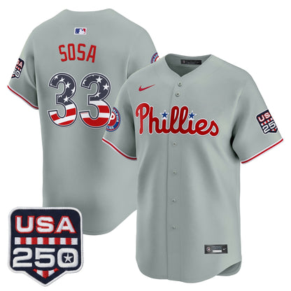 Philadelphia Phillies USA 250 Fourth of July Vapor Premier Limited Jersey - All Stitched