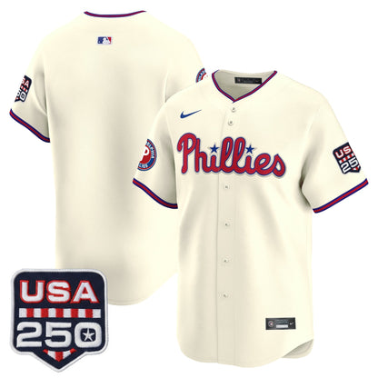 Philadelphia Phillies USA 250 Fourth of July Vapor Premier Limited Jersey - All Stitched
