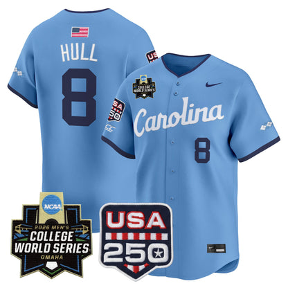 North Carolina Tar Heels 2026 World Series Vapor Premier Limited Jersey - 250 America Patch - All Stitched