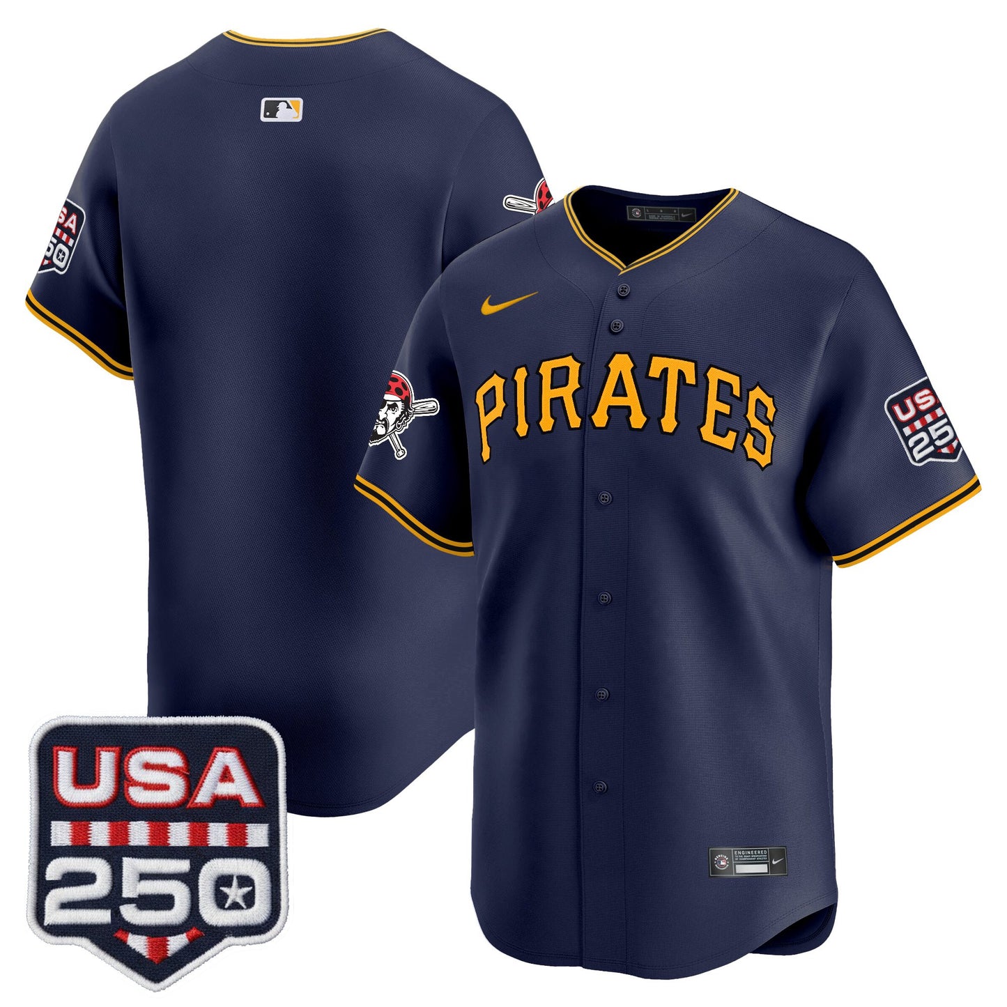 Pittsburgh Pirates USA 250 Fourth of July Vapor Premier Limited Jersey - All Stitched