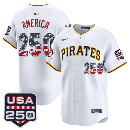 Pittsburgh Pirates USA 250 Fourth of July Vapor Premier Limited Jersey - All Stitched
