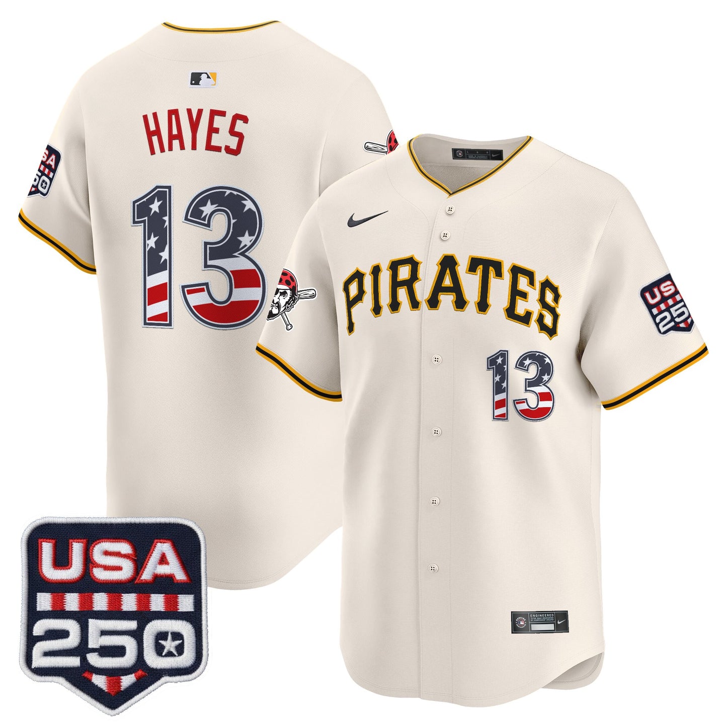 Pittsburgh Pirates USA 250 Fourth of July Vapor Premier Limited Jersey - All Stitched