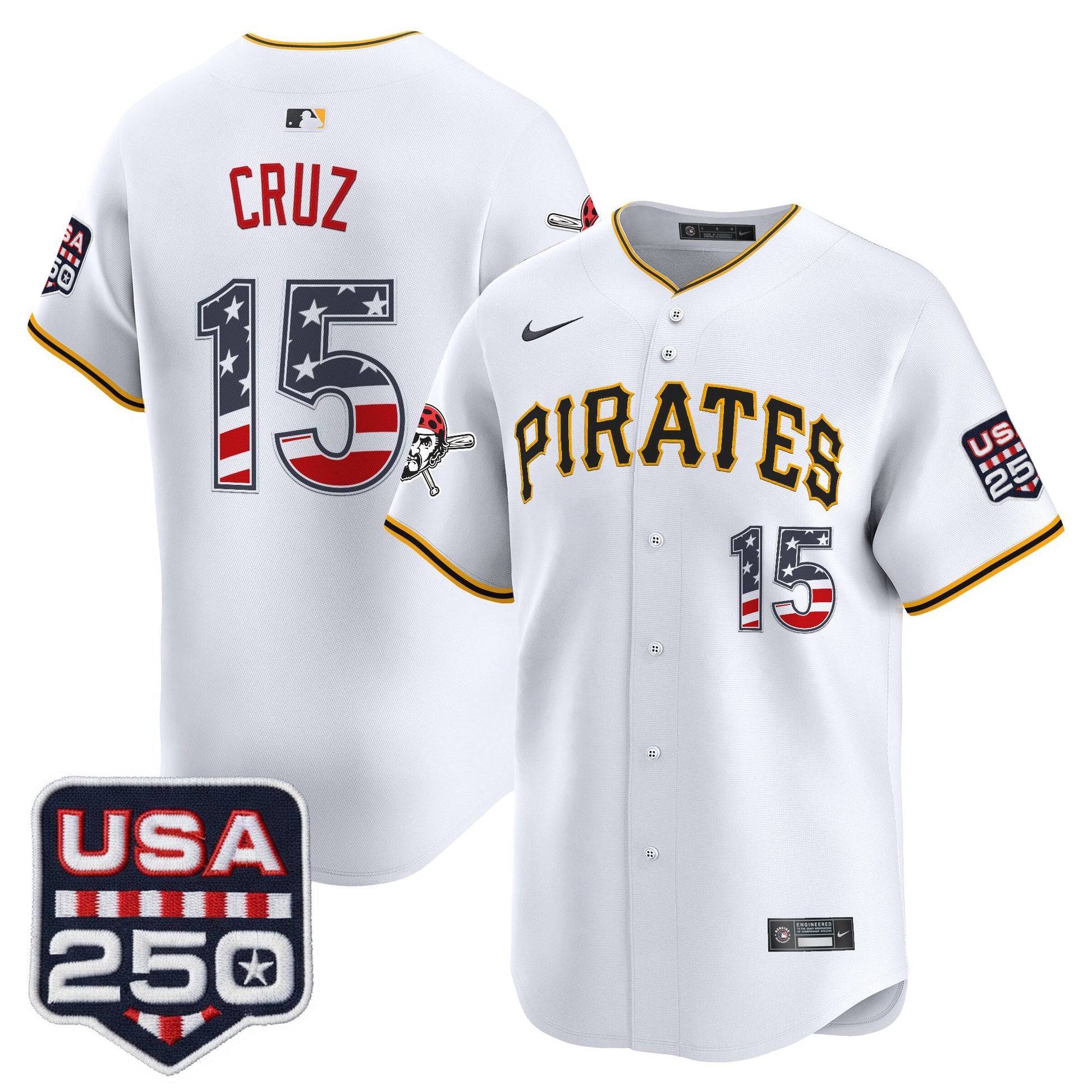 Pittsburgh Pirates USA 250 Fourth of July Vapor Premier Limited Jersey - All Stitched
