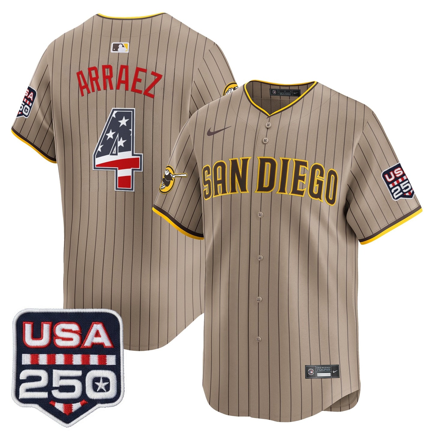 San Diego Padres USA 250 Fourth of July Vapor Premier Limited Jersey - All Stitched