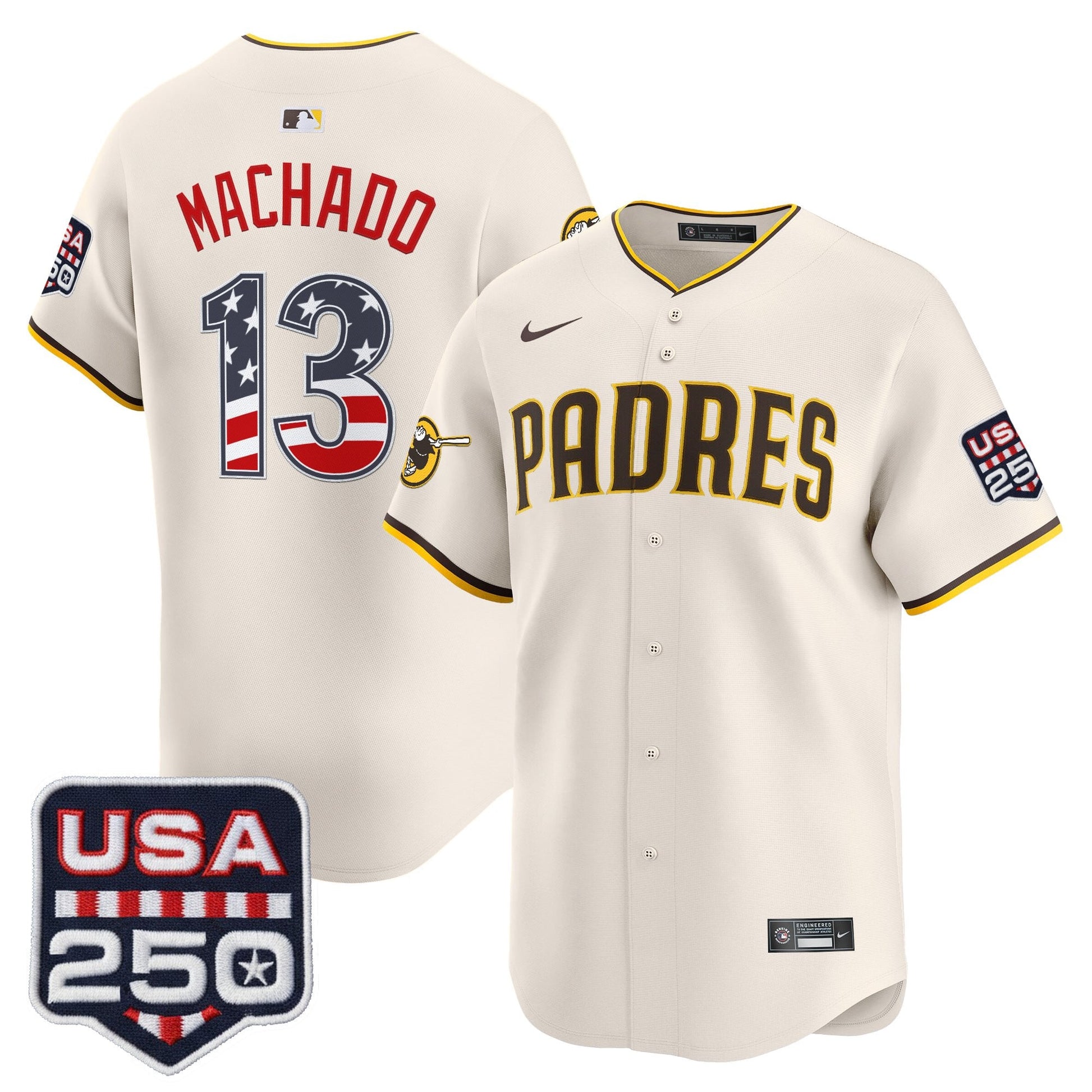 San Diego Padres USA 250 Fourth of July Vapor Premier Limited Jersey - All Stitched