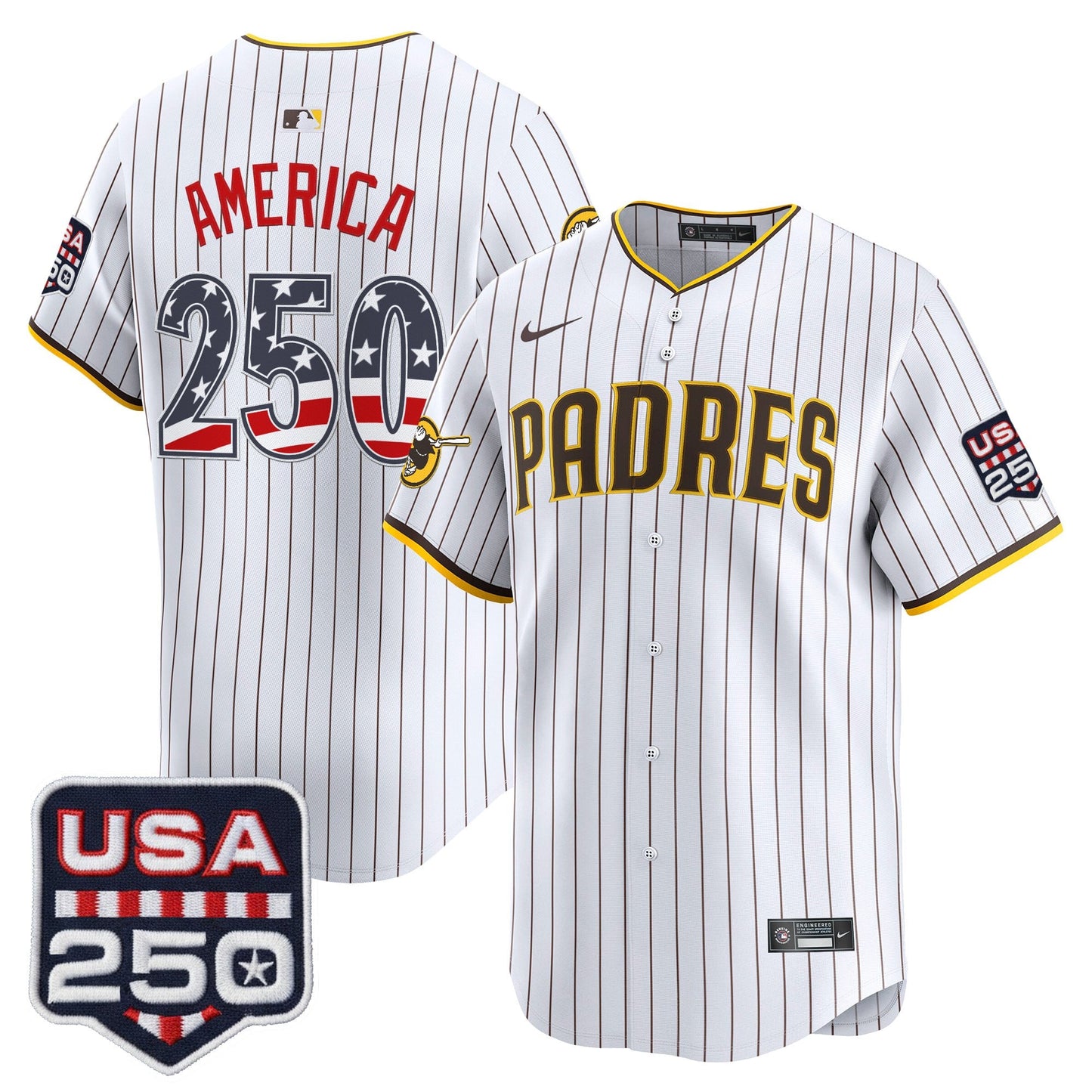 San Diego Padres USA 250 Fourth of July Vapor Premier Limited Jersey - All Stitched