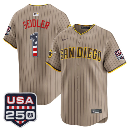 San Diego Padres USA 250 Fourth of July Vapor Premier Limited Jersey - All Stitched