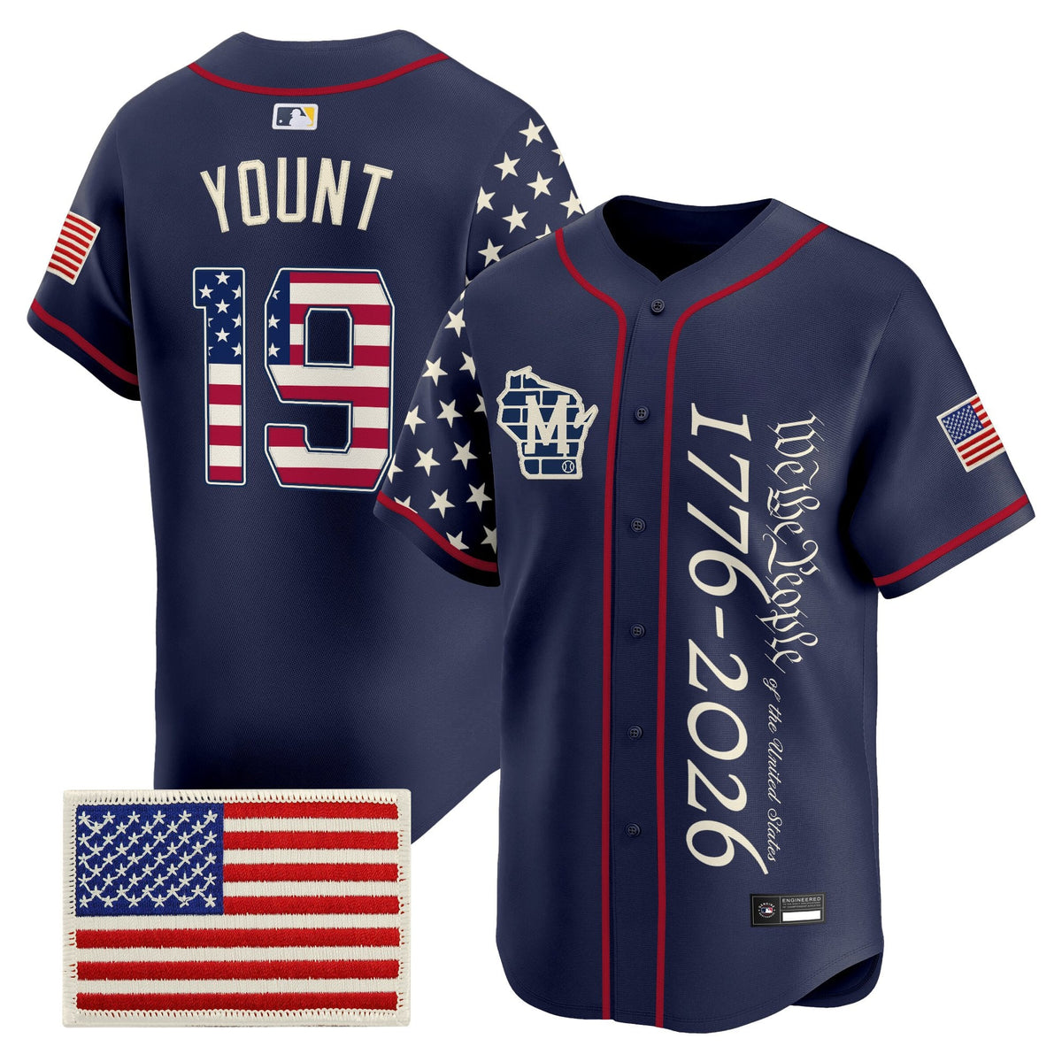 Men's Milwaukee Brewers "America 250 Edition" Vapor Premier Limited Jersey V2 - All Stitched