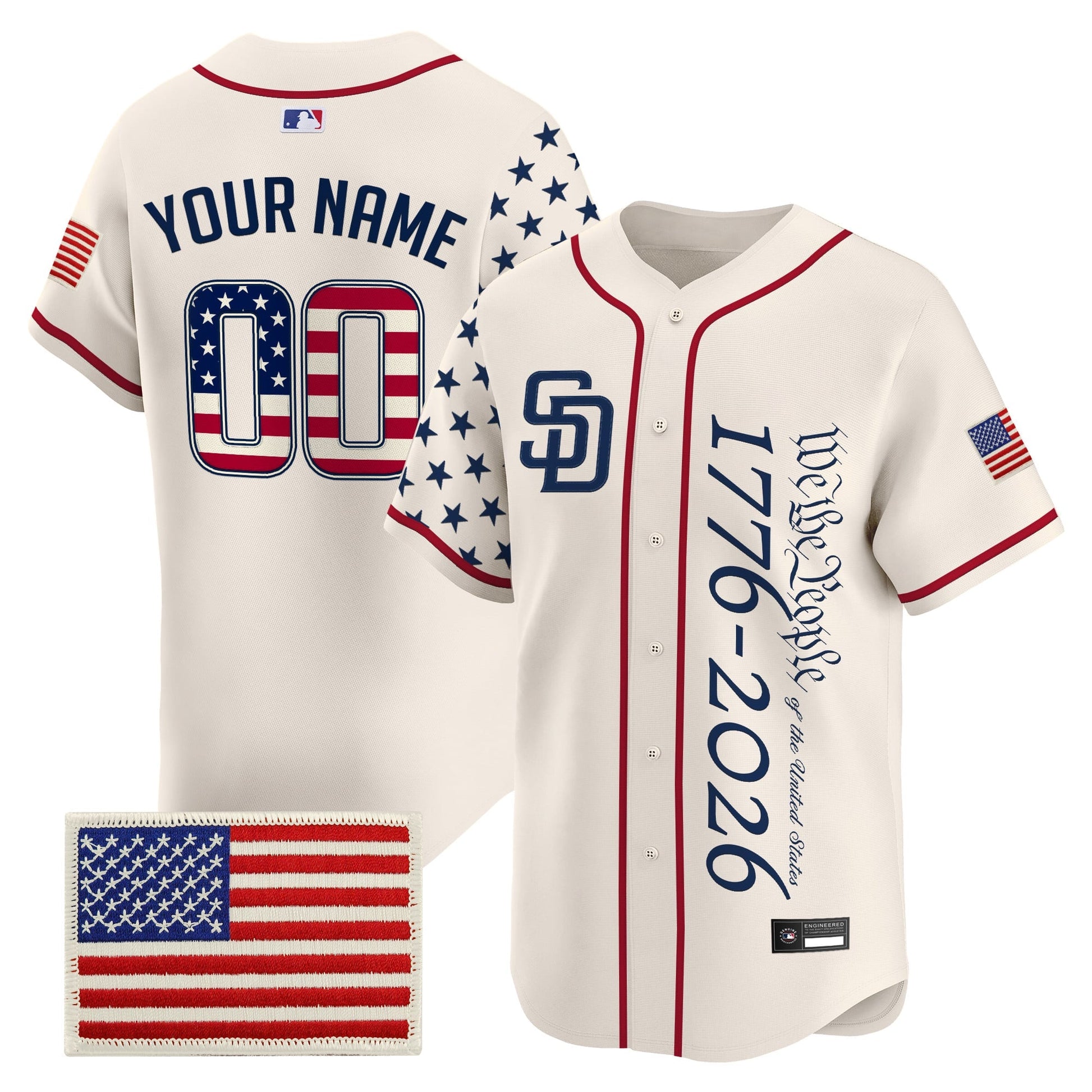 San Diego Padres "America250 Edition" Vapor Premier Limited Custom Jersey V2 - All Stitched