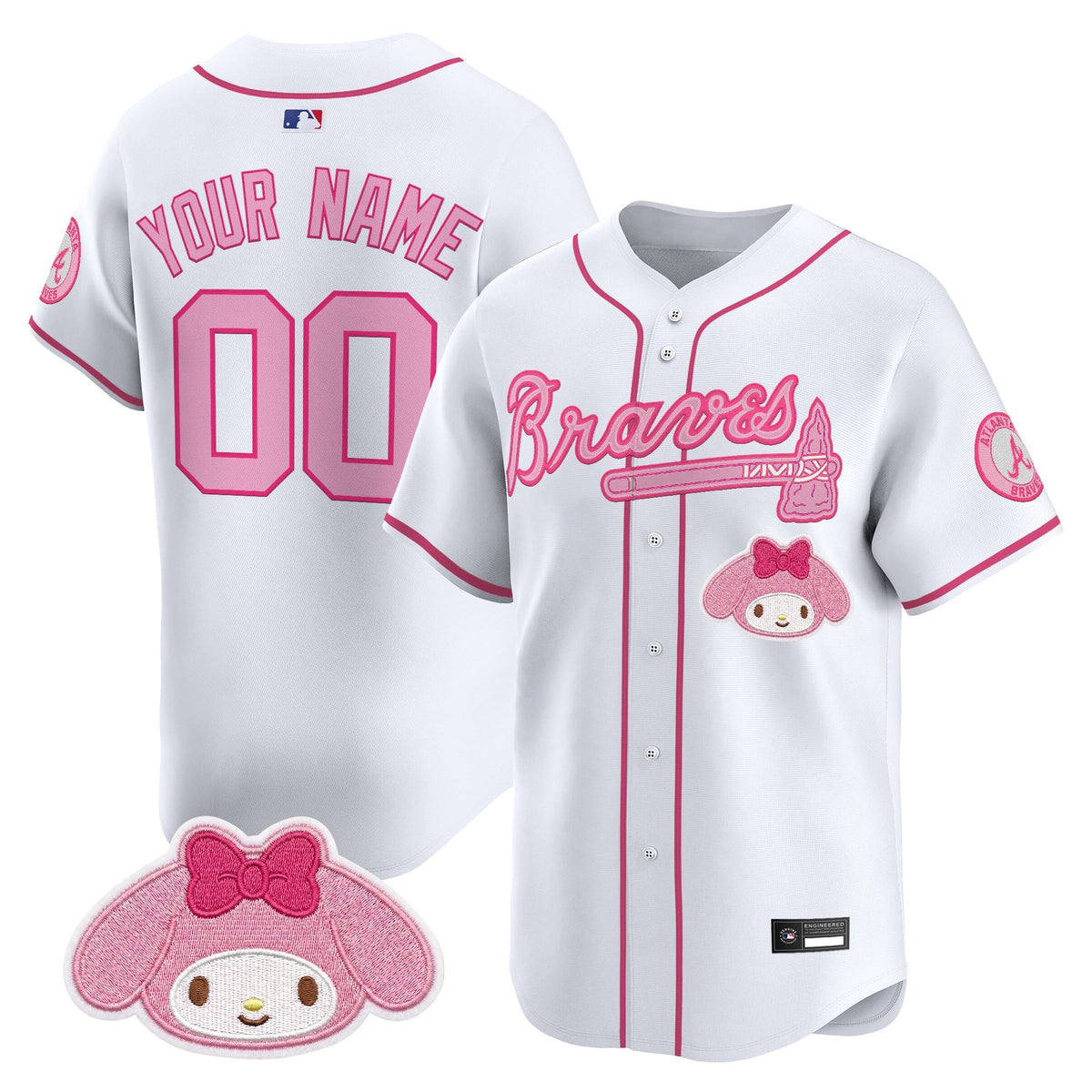 Atlanta Braves x Sanrio Friends Vapor Premier Limited Custom Jersey - All Stitched
