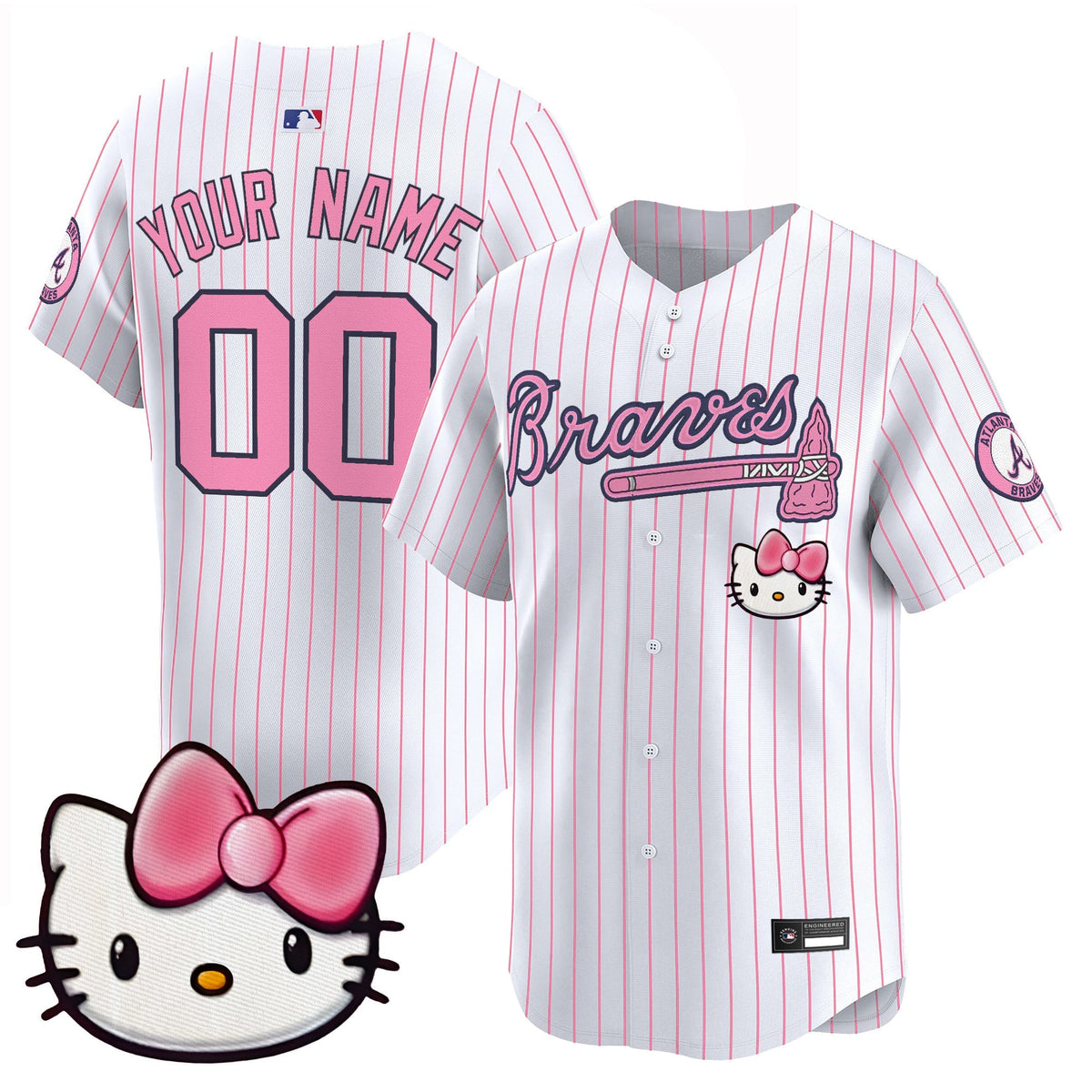 Atlanta Braves x Sanrio Friends Vapor Premier Limited Custom Jersey - All Stitched