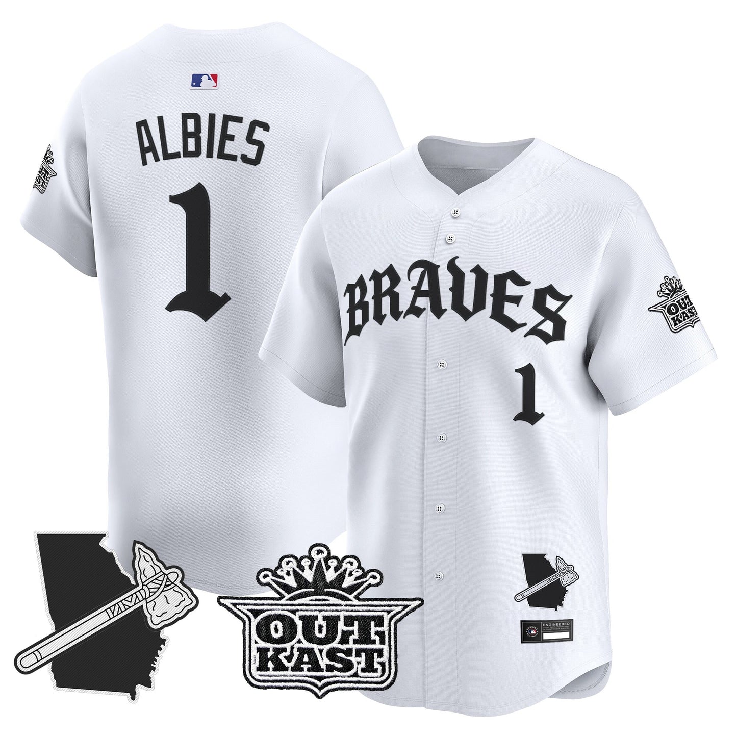 Atlanta Braves 'Old English Edition' Vapor Premier Limited Jersey - All Stitched