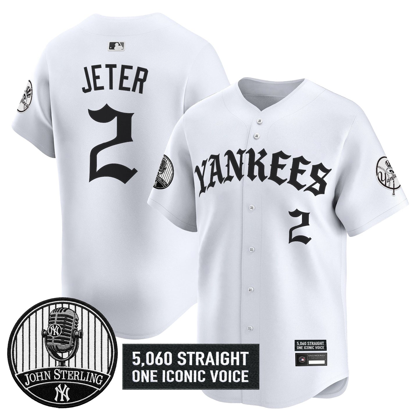 New York Yankees 'Old English Edition' Vapor Premier Limited Jersey - John Sterling Patch - All Stitched