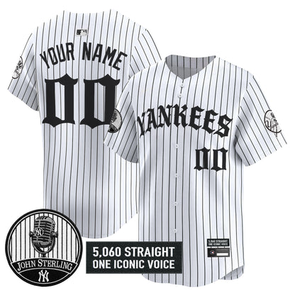 New York Yankees 'Old English Edition' Vapor Premier Limited Custom Jersey - John Sterling Patch - All Stitched