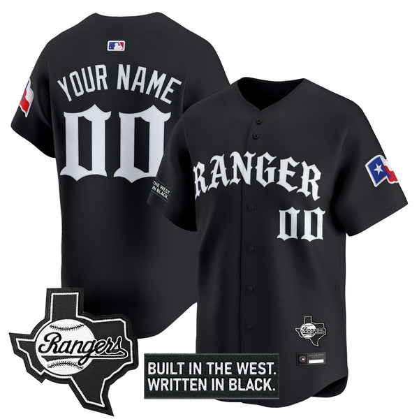 Texas Rangers 'Old English Edition' Vapor Premier Limited Custom Jersey - All Stitched