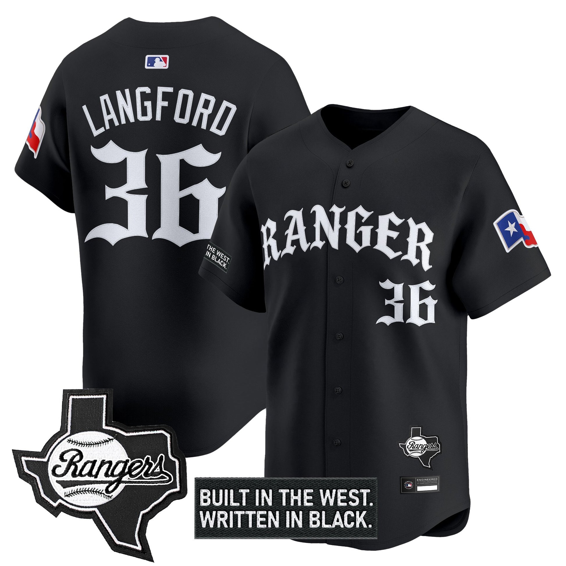  Texas Rangers 'Old English Edition' Vapor Premier Limited Jersey - All Stitched