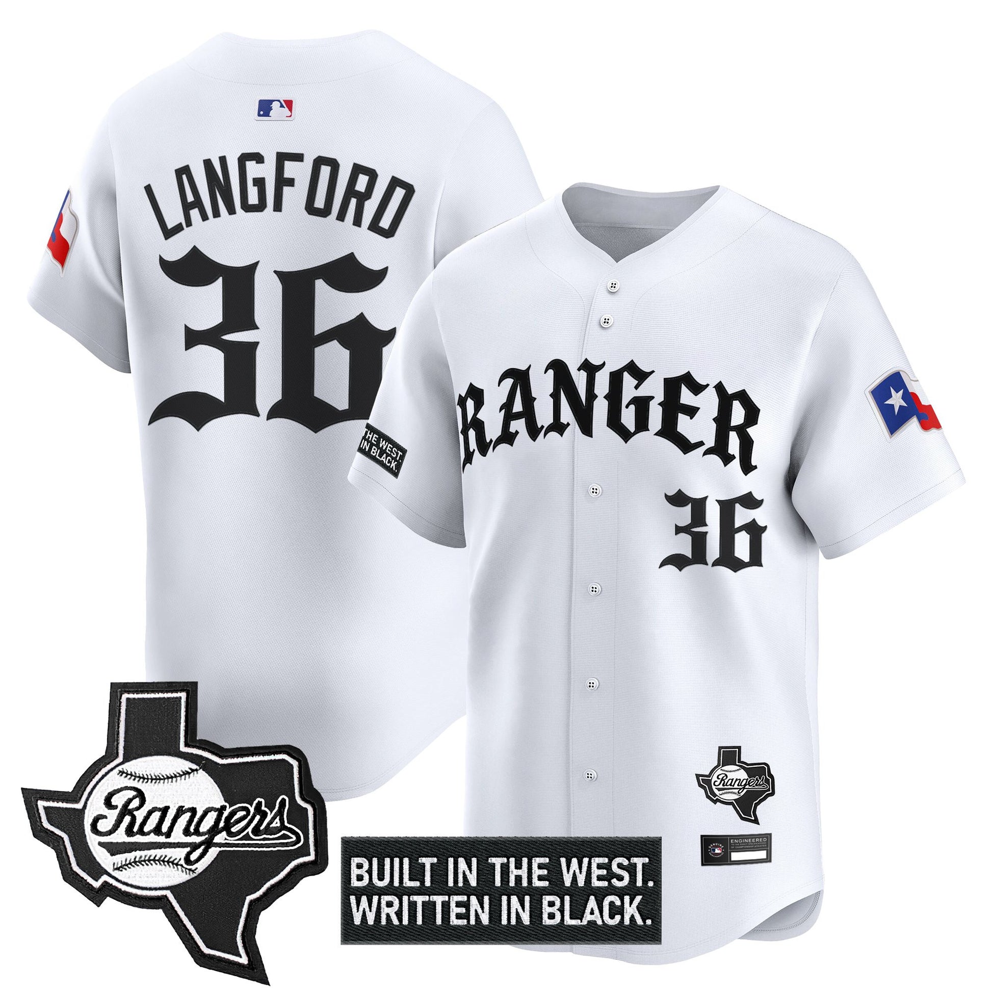  Texas Rangers 'Old English Edition' Vapor Premier Limited Jersey - All Stitched