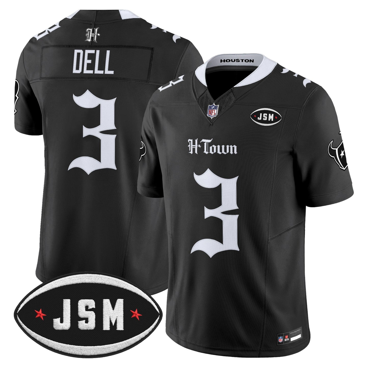  Houston Texans Janice McNair Memorial Patch Vapor Limited Jersey - Gothic Edition - All Stitched