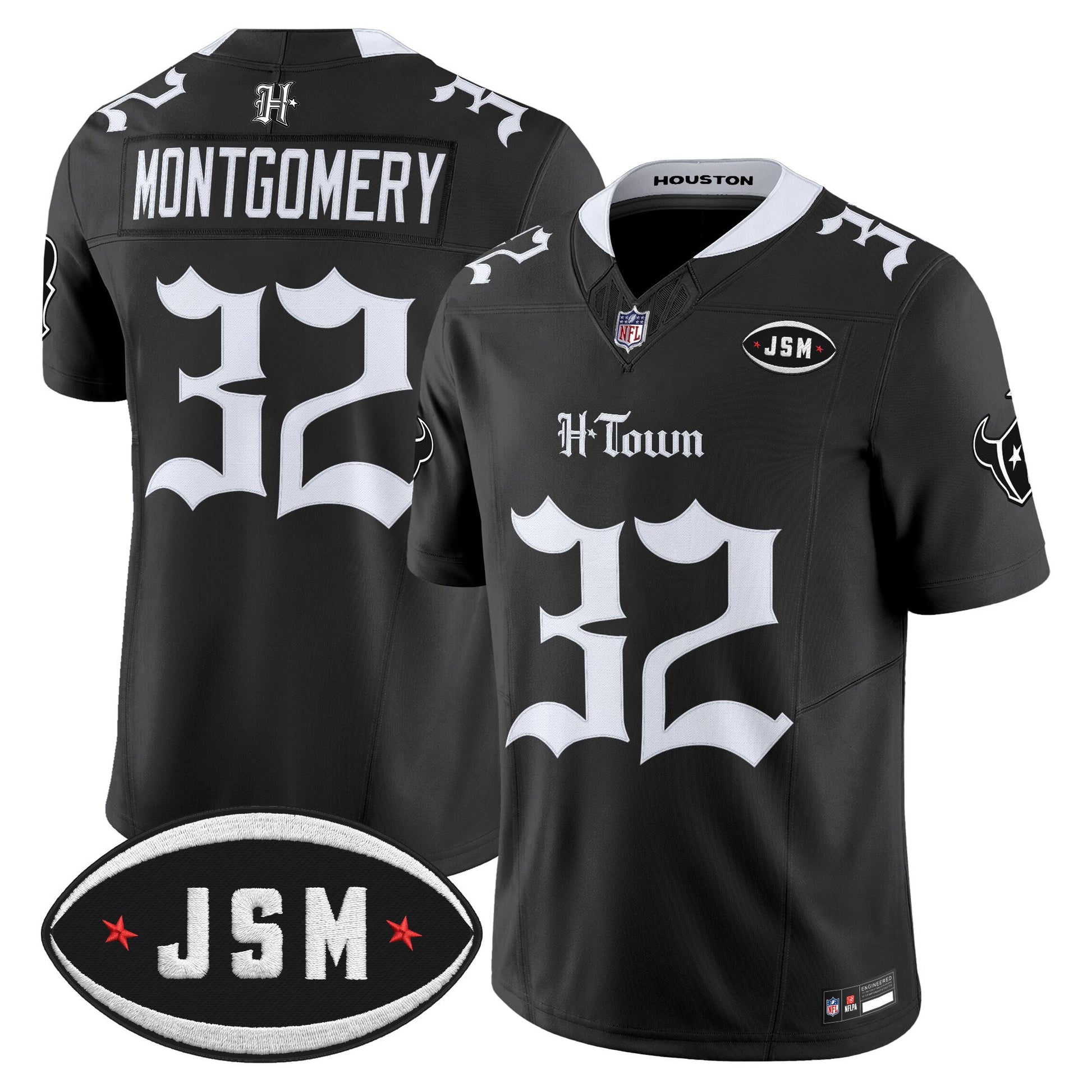  Houston Texans Janice McNair Memorial Patch Vapor Limited Jersey - Gothic Edition - All Stitched