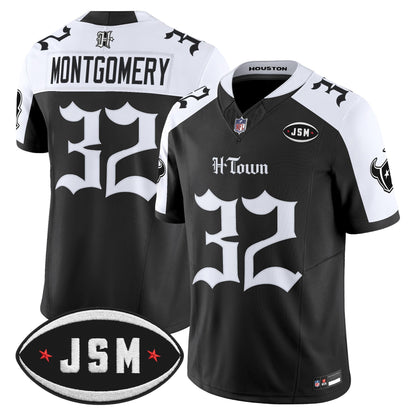  Houston Texans Janice McNair Memorial Patch Vapor Limited Jersey - Gothic Edition - All Stitched