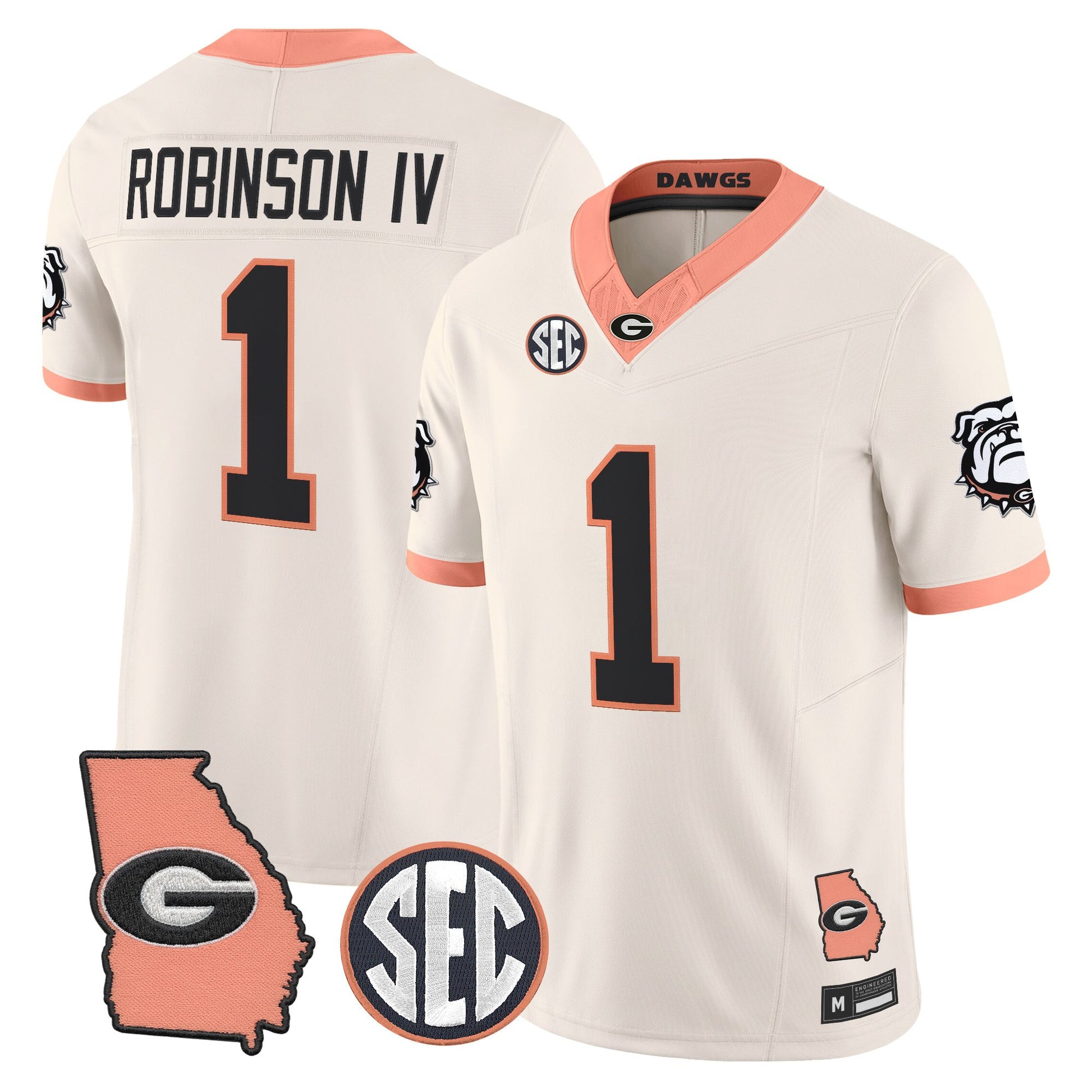 Men's Georgia Bulldogs The Big Peach Vapor Limited Jersey - Stitched