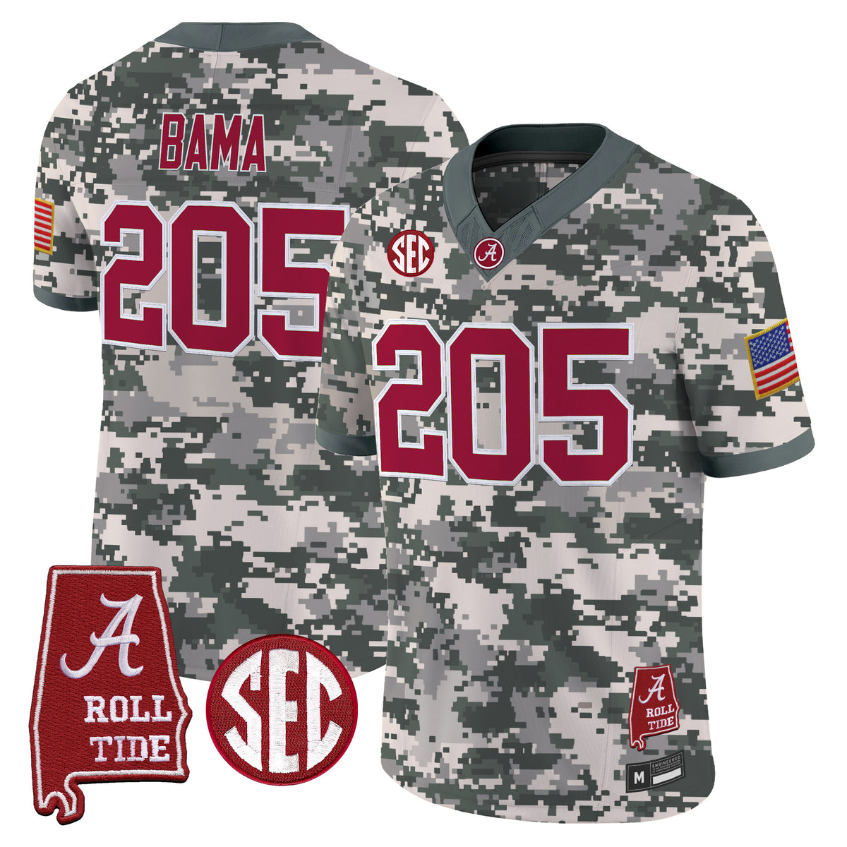 Alabama Crimson Tide Camouflage Edition 2026 Vapor Limited Jersey - Alabama Map -  Stitched