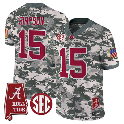 Alabama Crimson Tide Camouflage Edition 2026 Vapor Limited Jersey - Alabama Map -  Stitched