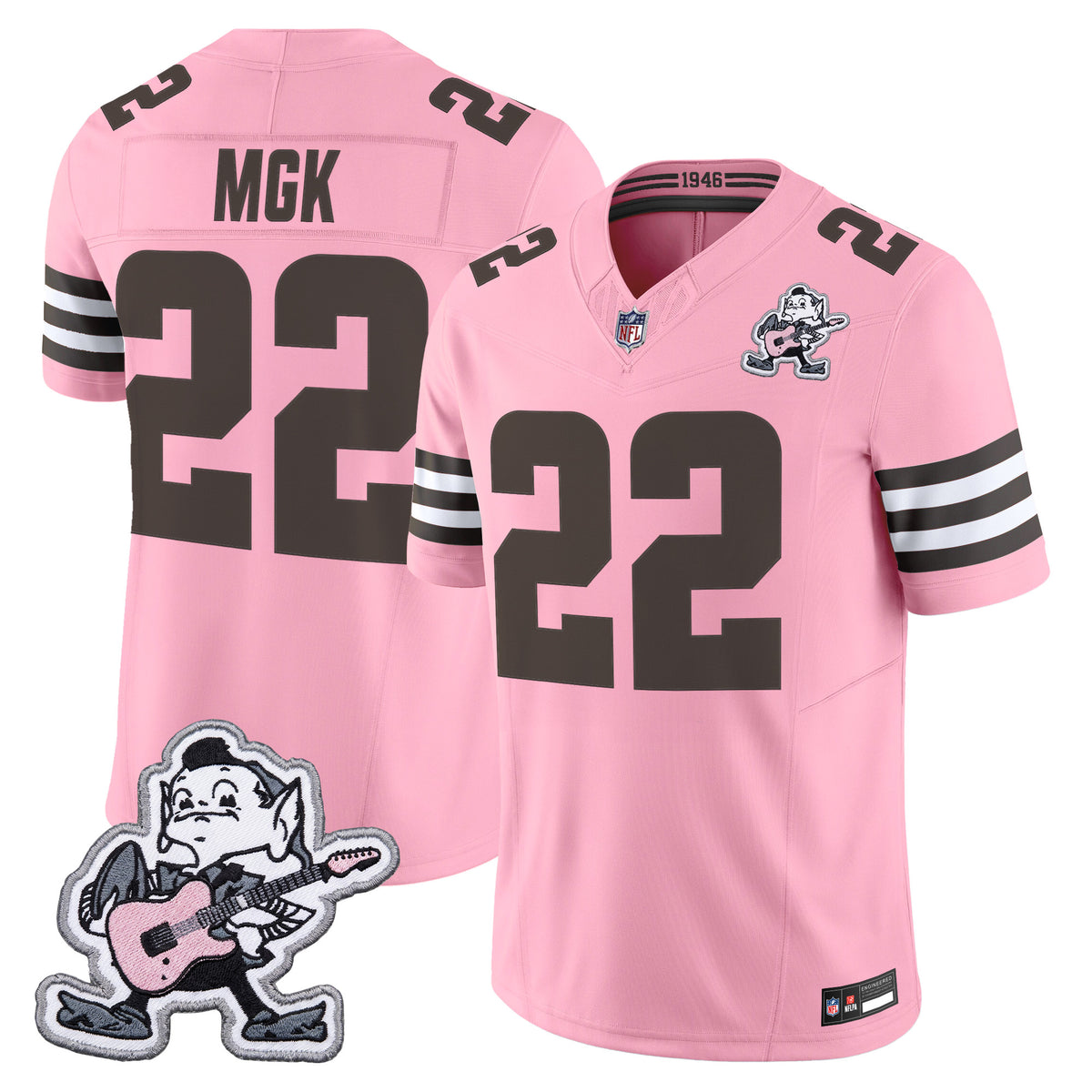 Men's Cleveland Browns MGK Patch Vapor Limited Jersey -  Stitched