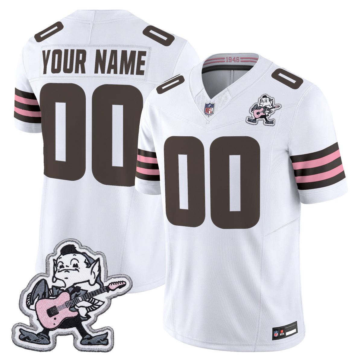 Cleveland Browns MGK Patch Vapor Limited Custom Jersey -  Stitched